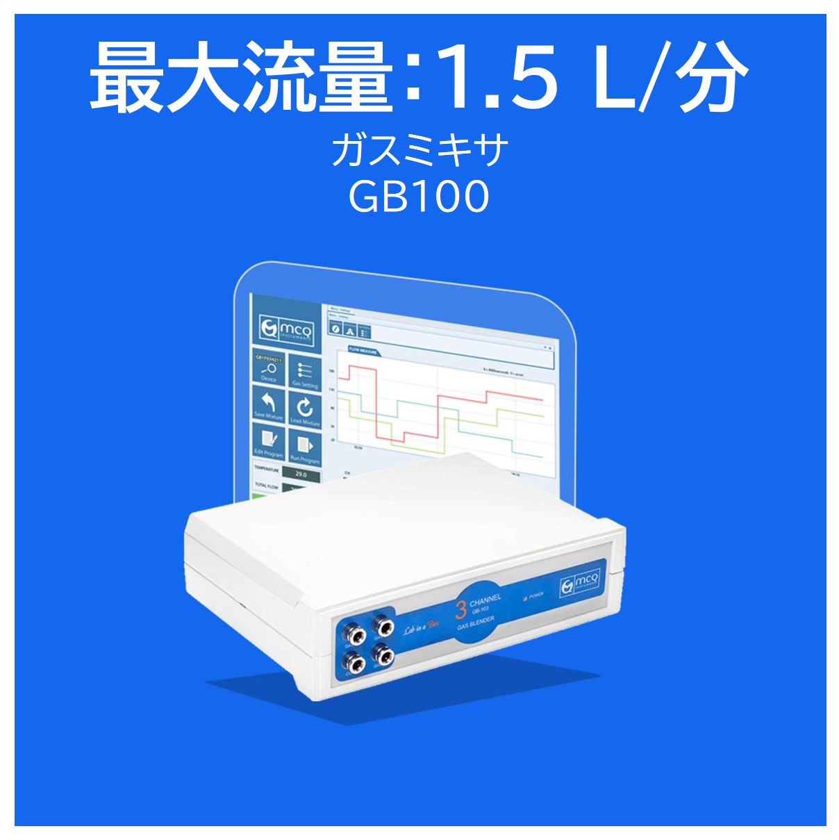 最大流量：1.5 L/分　ガスミキサ　GB100　